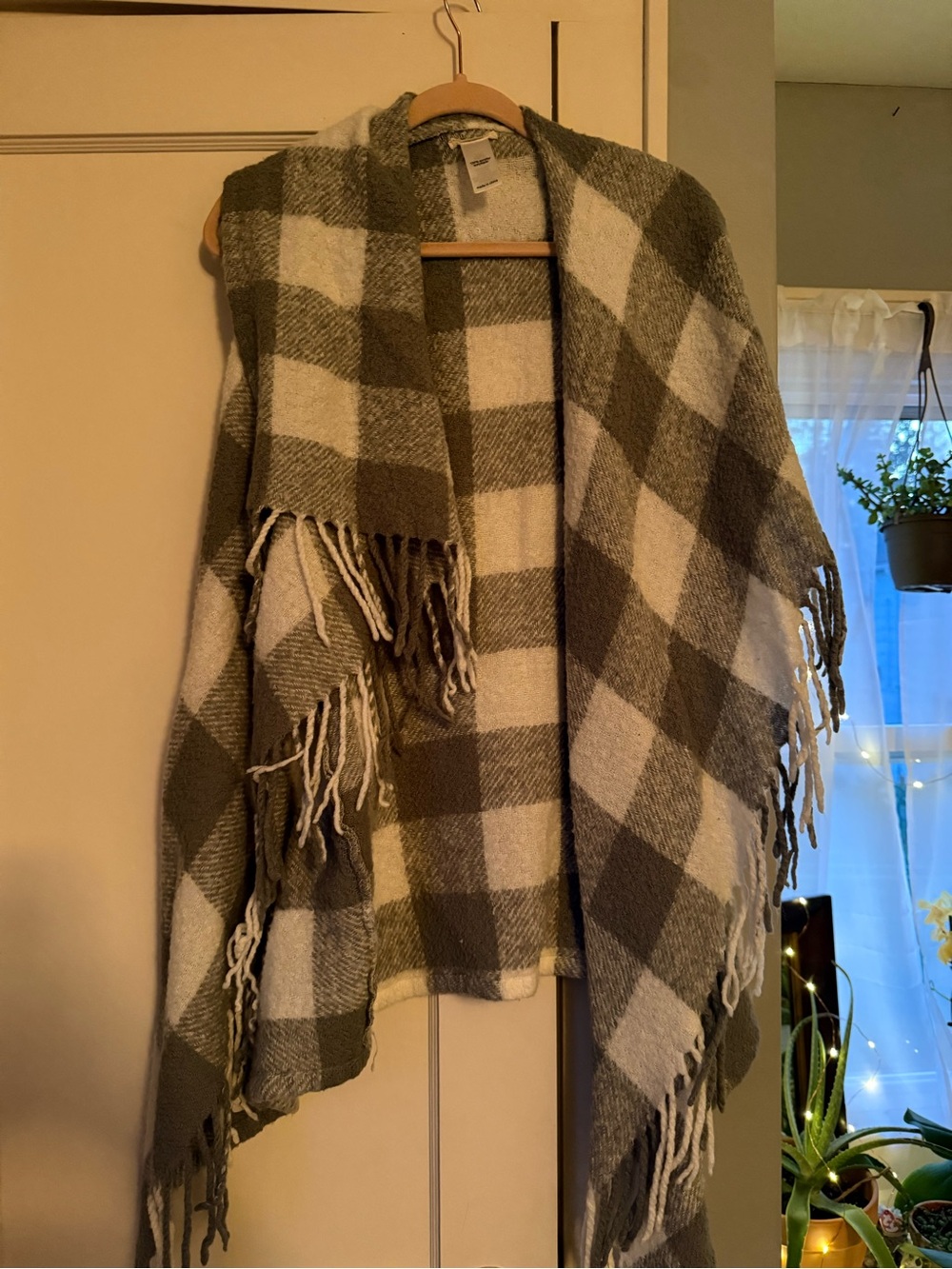 Maurices Heather Gray Plush Open Front Shawl